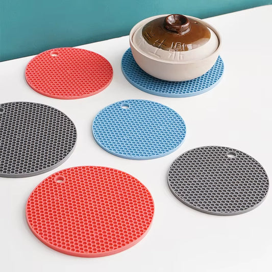 Round Silicone Honeycomb Coaster Heat Proof Mat Dining Table Scald Preventing Met Coffee Cup Mat Coasters Antiscald Tablewaremat